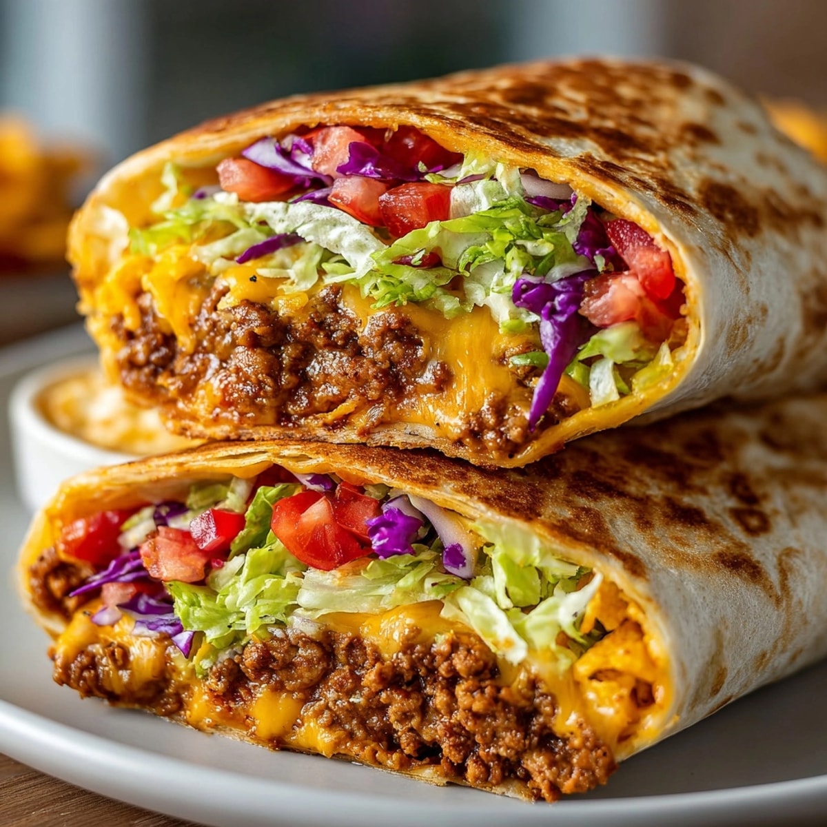 Warm 15-Minute Cherry Chipotle Turkey Crunch Wraps, filled with savory turkey and a sweet-spicy sauce.