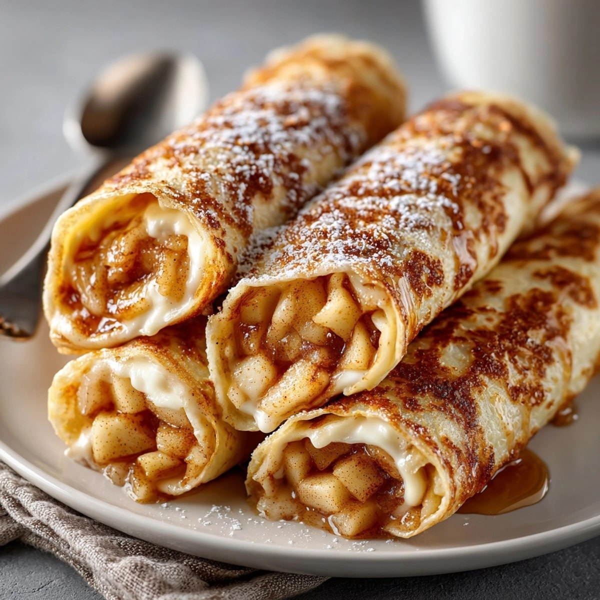 Golden, baked Fall Cinnamon Sugar Dessert Wraps, warm with sweet spices and ready to enjoy.