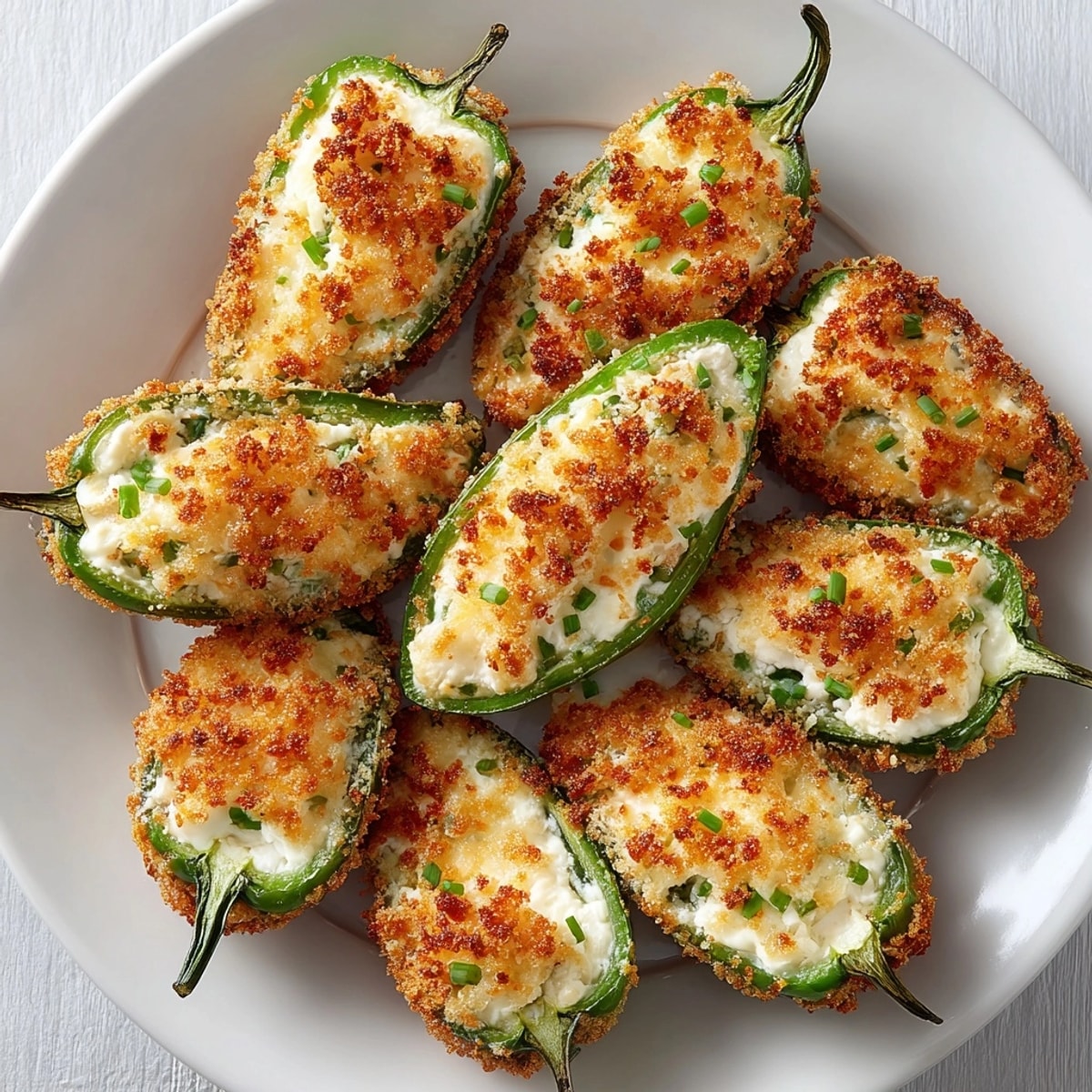 Party-ready Stuffed Cheese Jalapeño Poppers, served warm with a crunchy, spicy bite.