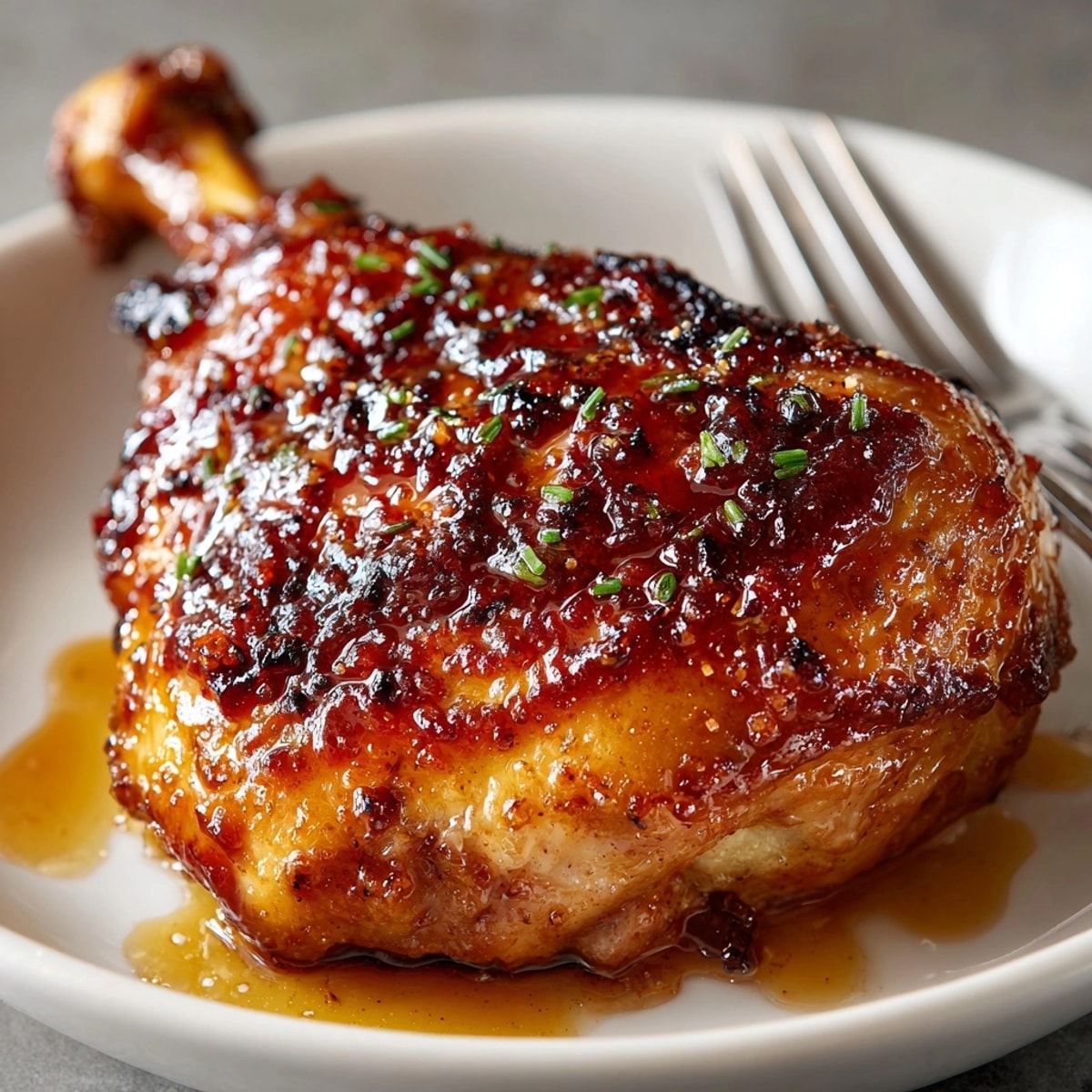 Golden, mouthwatering Honey-Glazed Turkey Legs sizzling on a wire rack after roasting.