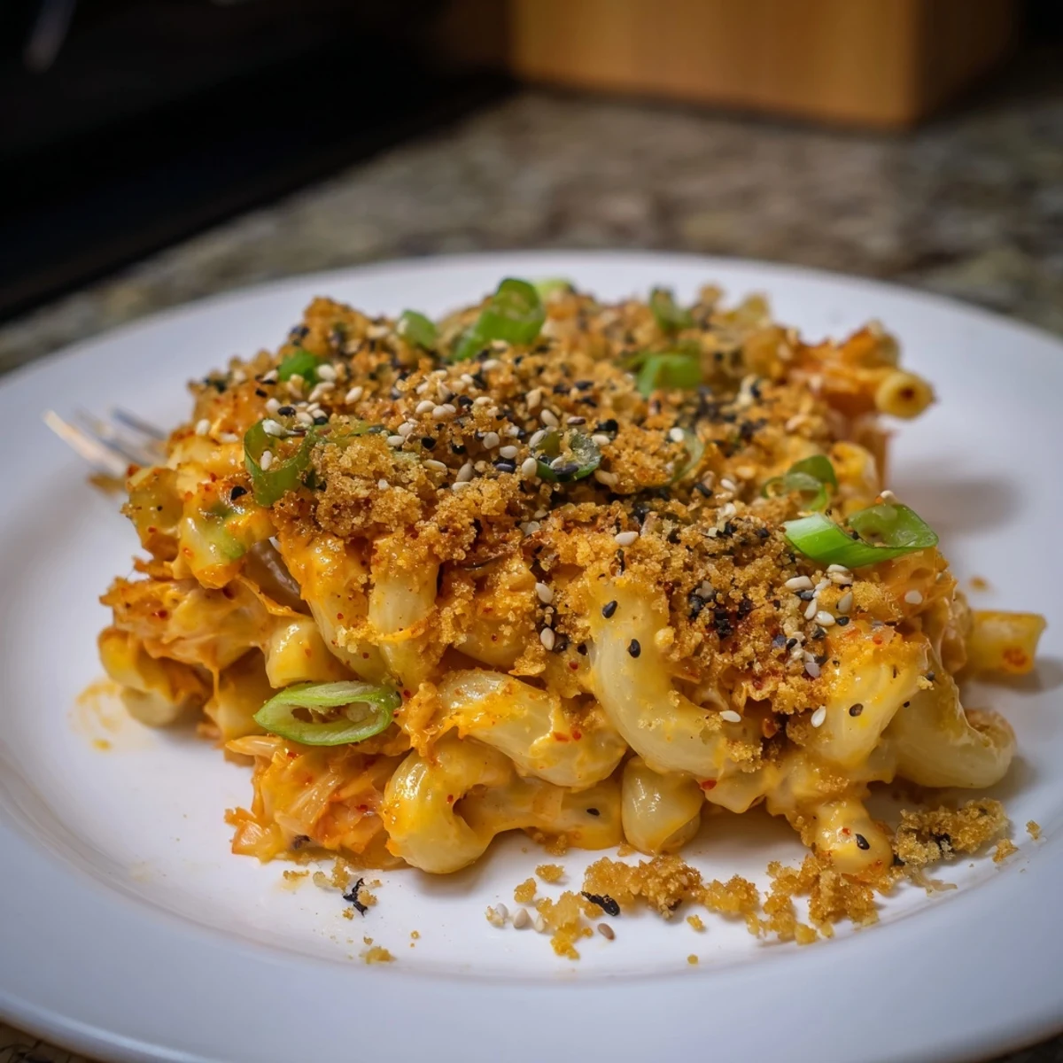 Spicy Kimchi Mac & Cheese
