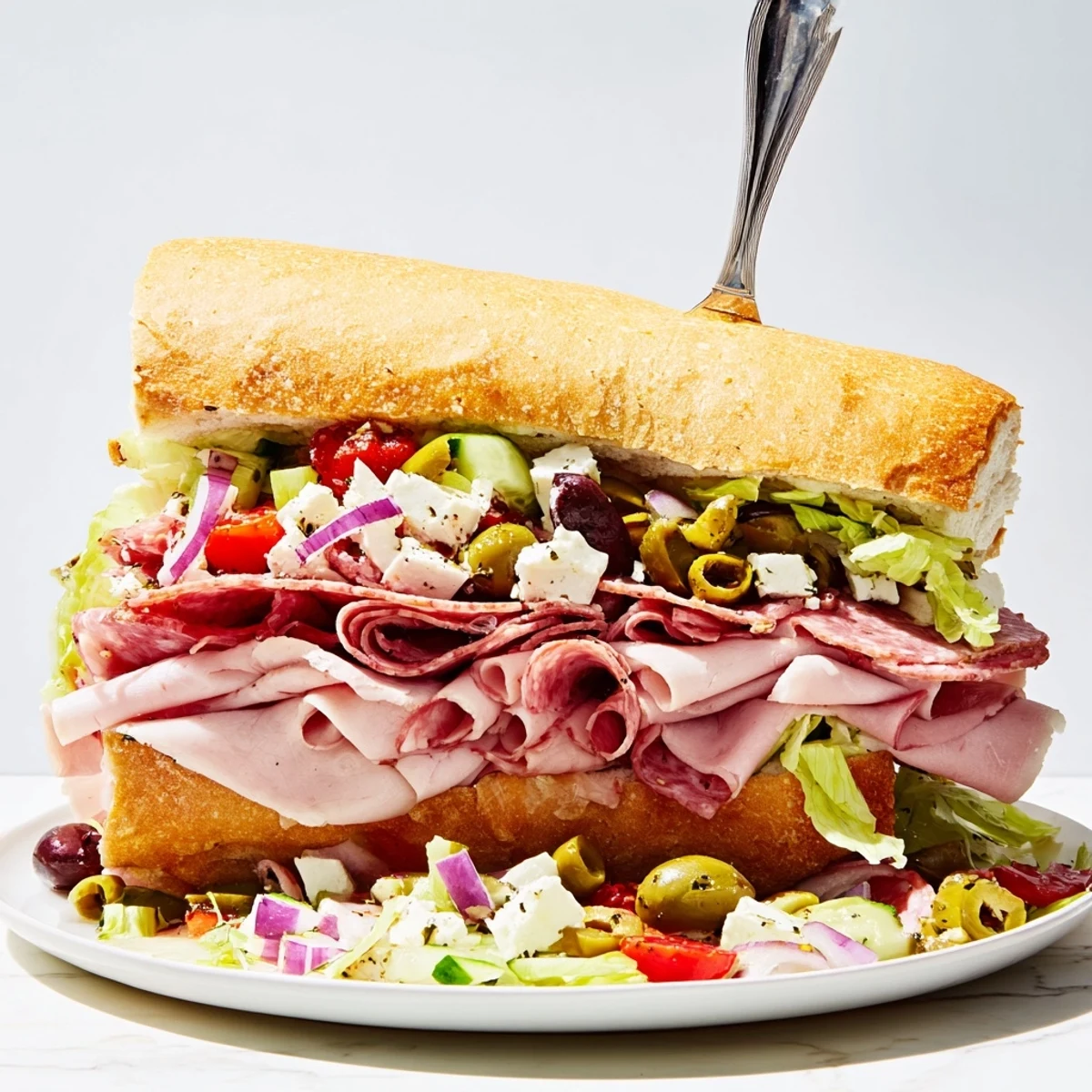 Satisfying Flavor Mash-Up Sandwiches filled with Italian meats and crisp garden ingredients.