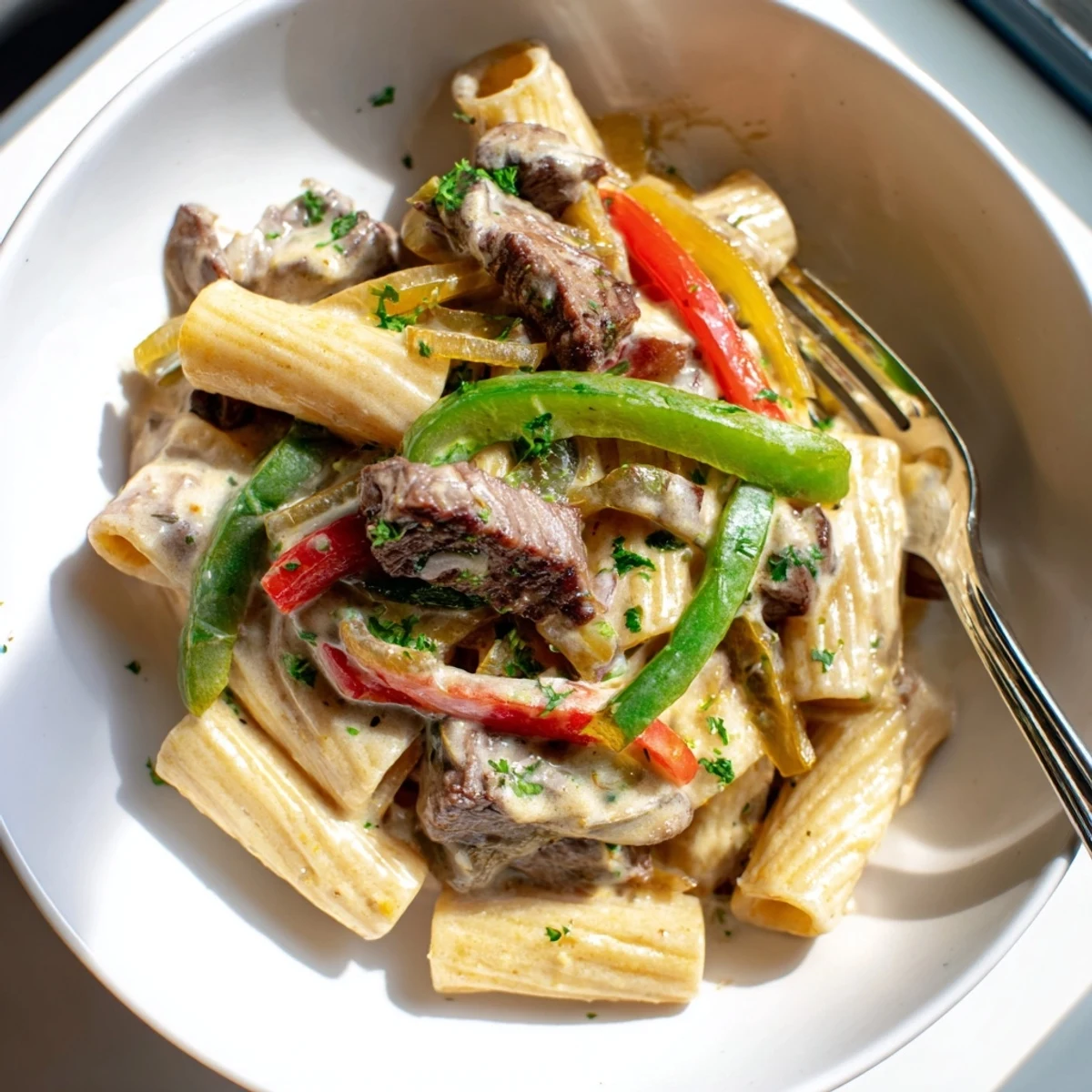 Philly Cheese Steak Pasta