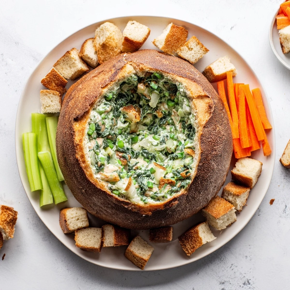 Best Spinach Dip Bread Bowl