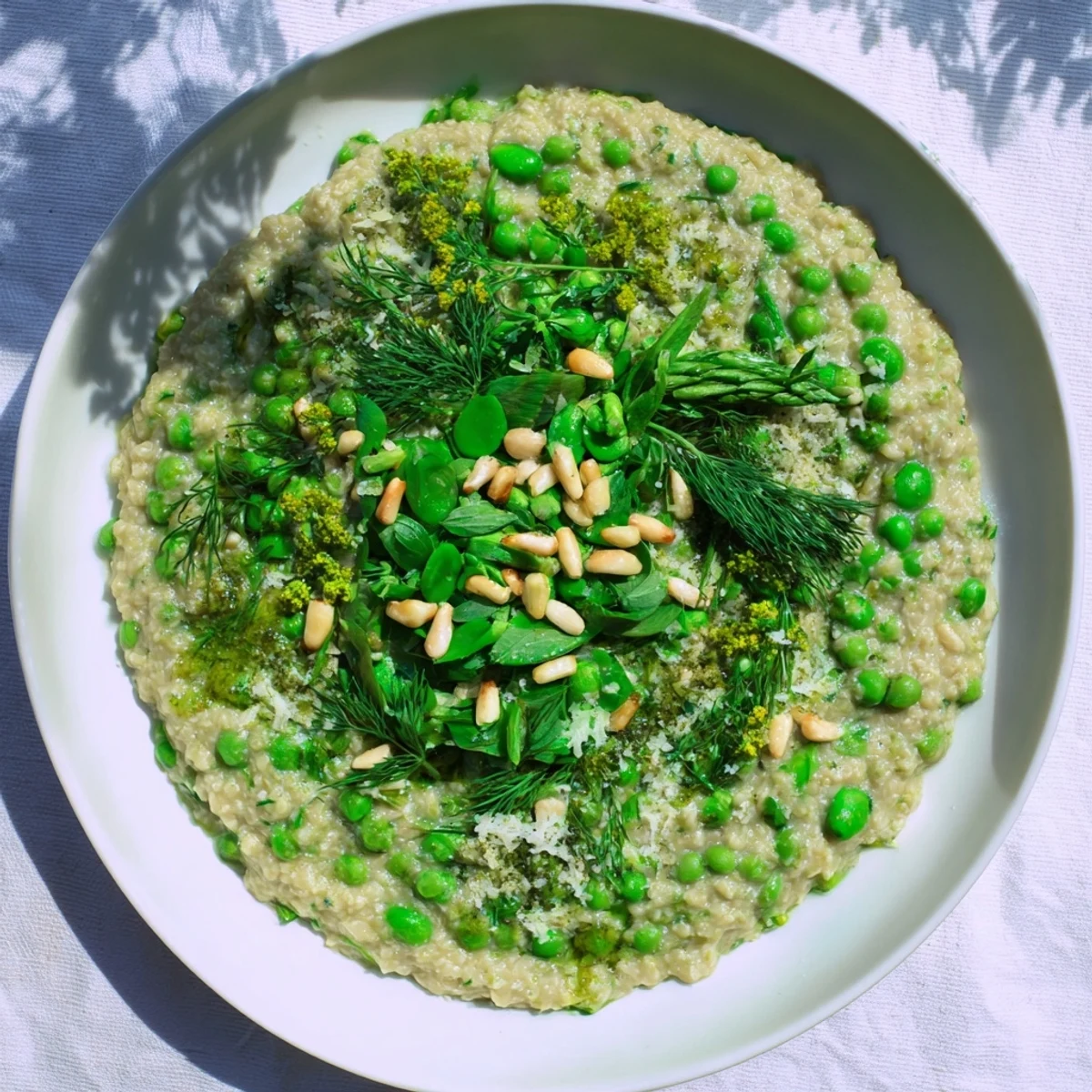 Enjoy a rich, green plate of this homemade Green Pea & Spinach Pasta, perfect for a healthy dinner.