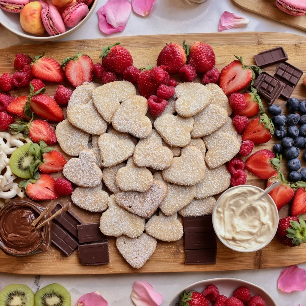 An impressive Love Letter Dessert Board overflowing with sweets, ideal for a special date night treat.