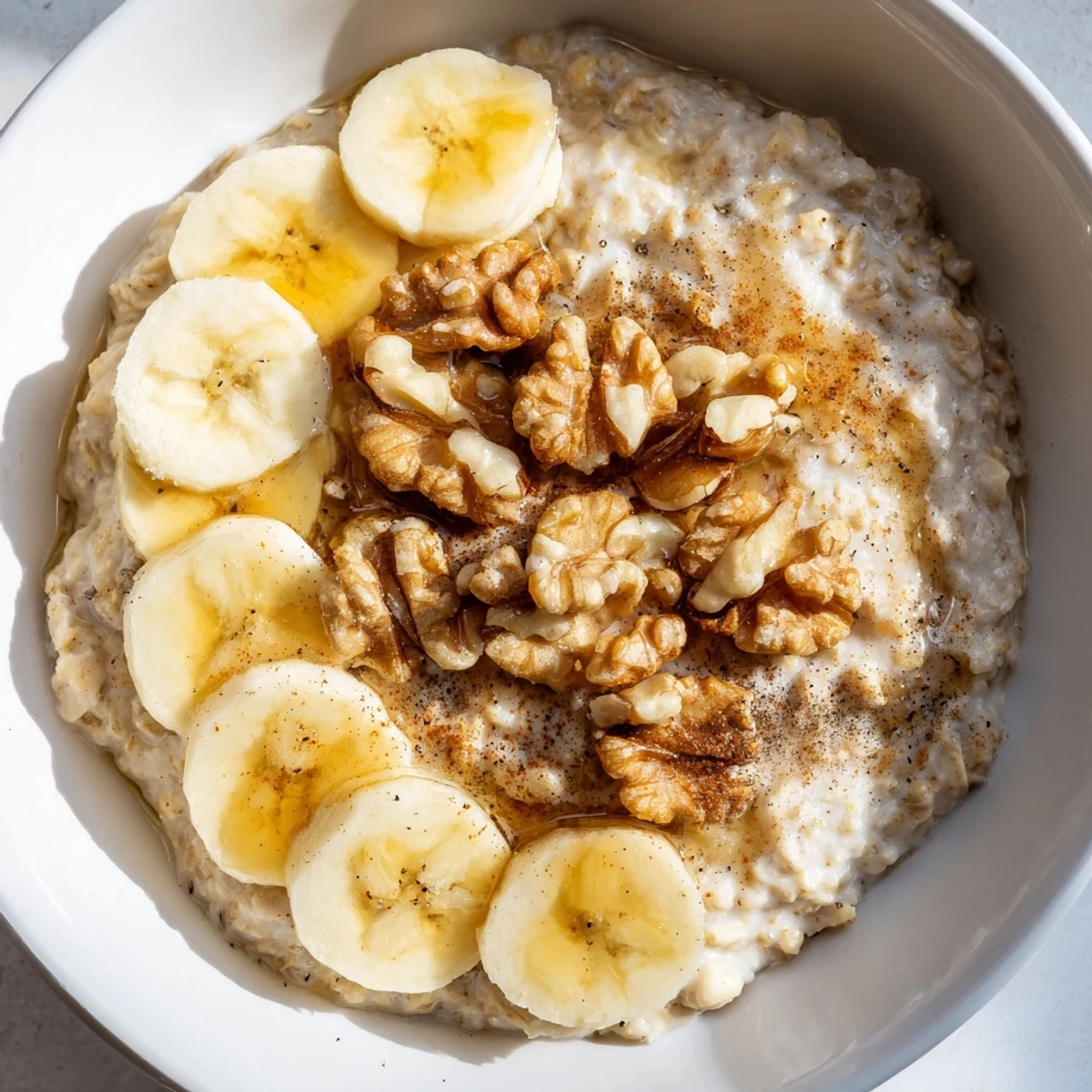 Quick and easy Microwave Banana Oats bowl, perfect for a fast, delicious, healthy morning meal.
