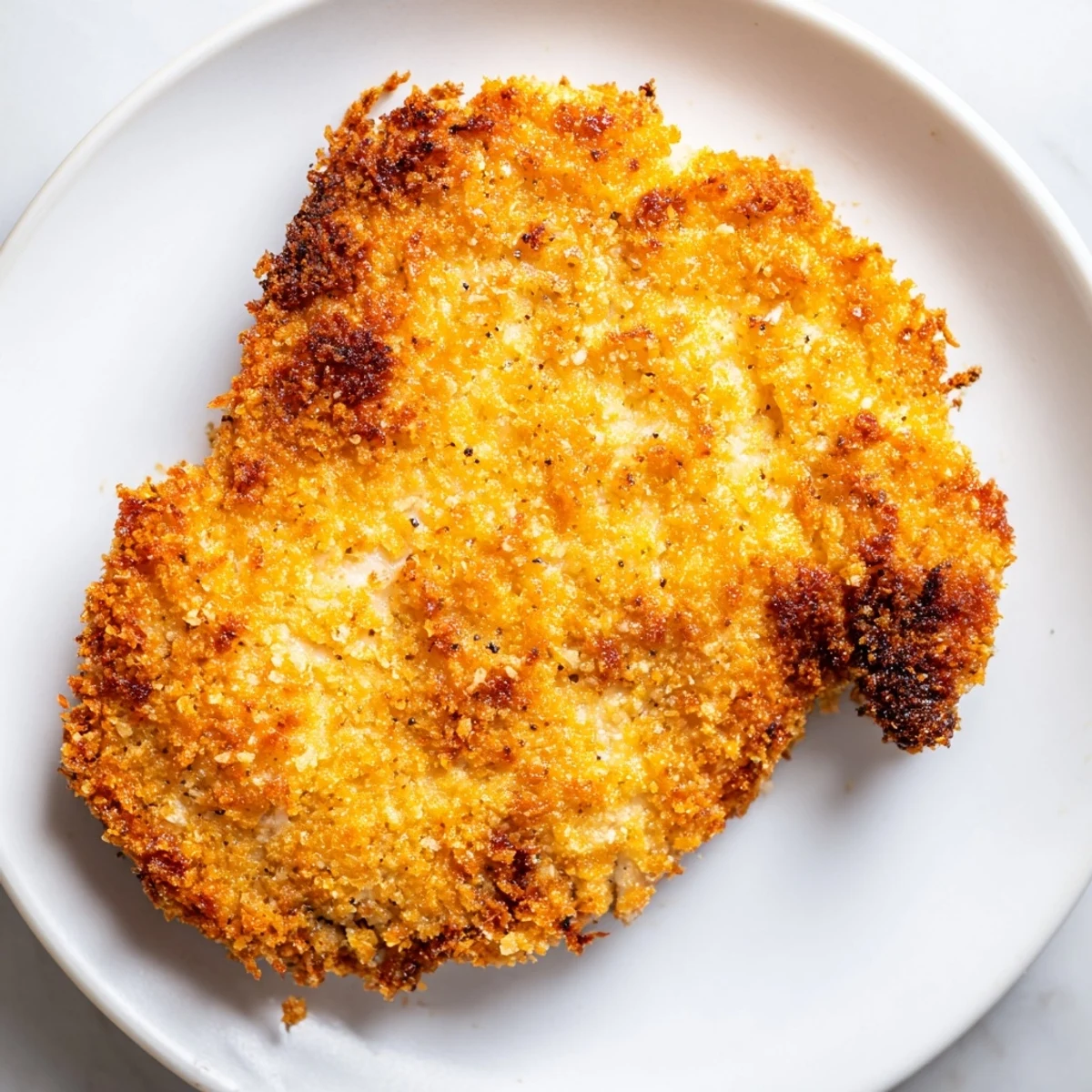 A close-up view of beautifully browned air fryer chicken cutlets, ready for dinner tonight.