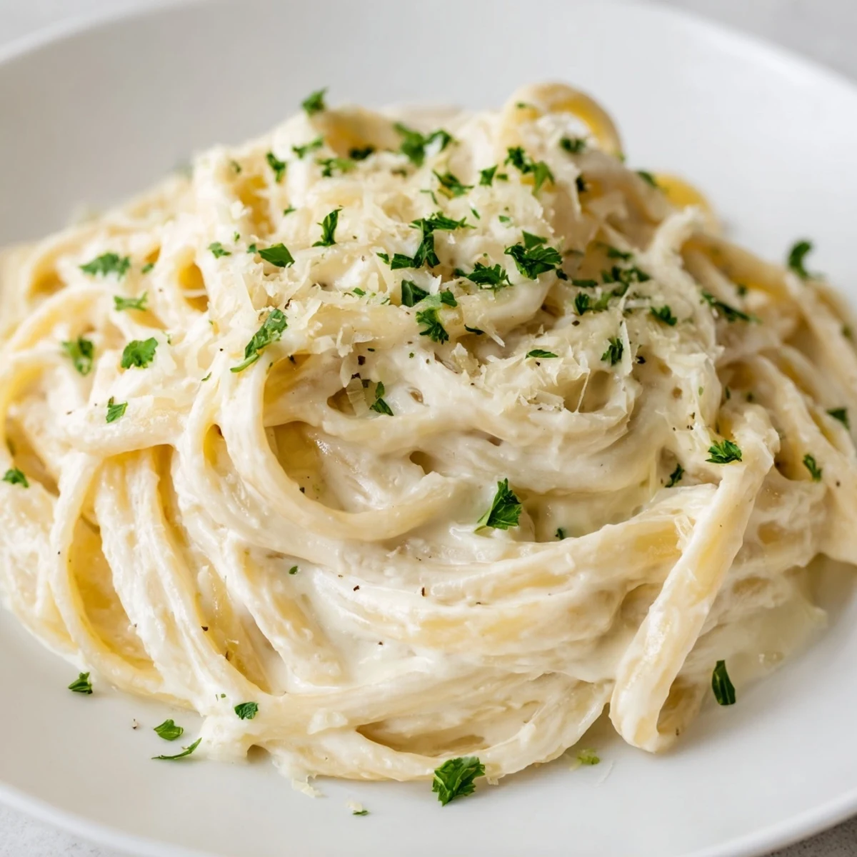 This easy Cottage Cheese Alfredo recipe features a smooth, blended sauce with fresh Parmesan and garlic.