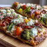 St Patricks Rainbow Veggie Flatbread