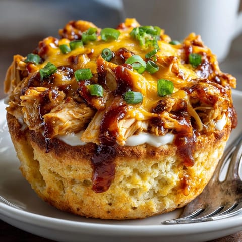 Crispy biscuit cups loaded with flavorful Cream Soda BBQ Chicken offer a delicious and easy lunch.