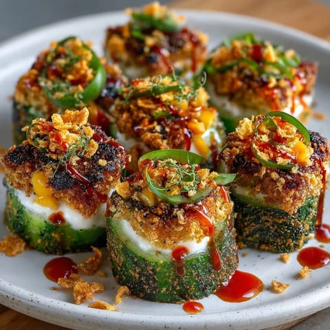 Spicy Chamoy Pickle Bites topped with chili-lime seasoning and crunchy chips, a vibrant treat.