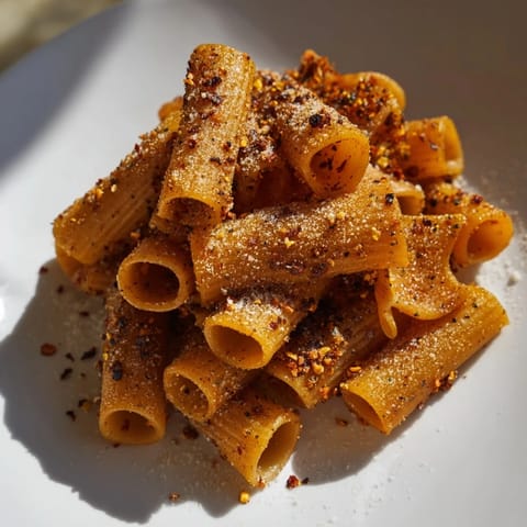 Flavorful baked pasta chips served warm, ideal with your favorite dip or salsa.  