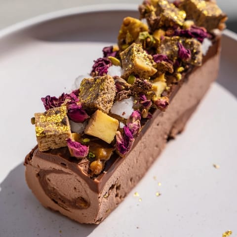 Indulge in rich Chocolate Bar Inspired Creations, featuring spiced date caramel swirls.  