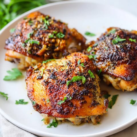 Crispy Garlic Chicken Thighs
