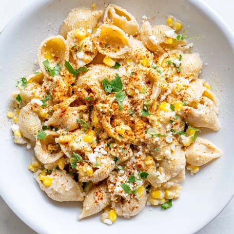 Enjoy the bright flavors of this Mexican Street Corn Pasta, featuring charred corn and zesty lime.