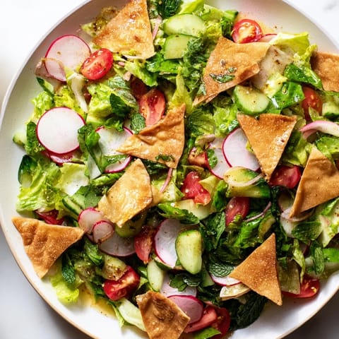 Lebanese Fattoush Salad Fresh Herbs