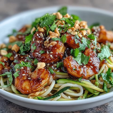 Fresh cilantro and chopped roasted peanuts garnish this easy, pescatarian Asian fusion dinner, with lime wedges on the side.