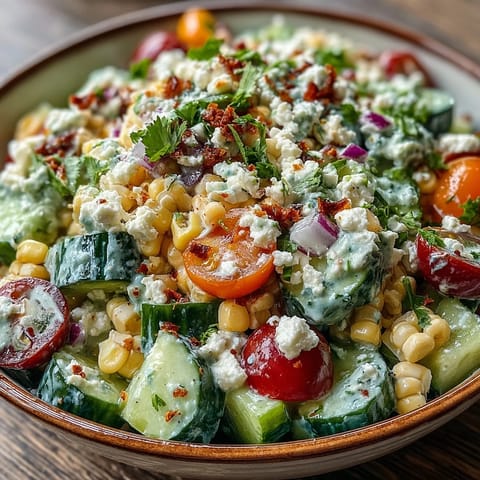 Street Corn Creamy Cucumber Salad