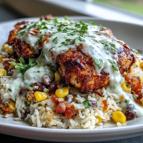Pollo Loco Mexican Chicken and Rice with Queso features juicy, chili and cumin seasoned chicken breasts baked over a colorful mix of rice, tomatoes, corn, and black beans.
