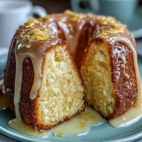 A moist Limoncello pound cake with a glossy lemon glaze, perfect for spring gatherings or afternoon tea.