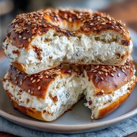Wholesome cottage cheese protein bagels baked golden brown and ready for breakfast.  