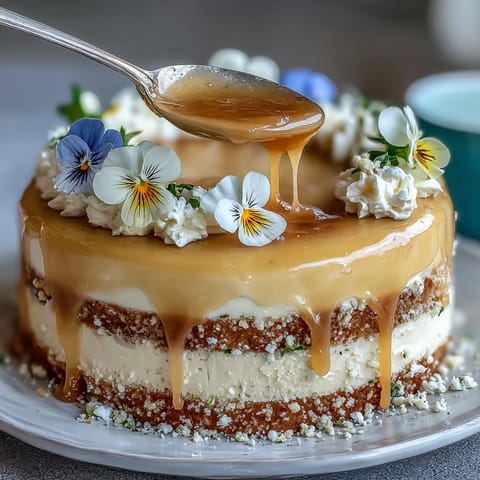 Mother's Day Lemon Curd Layer Cake: Zesty citrus, fluffy sponge, adorned with delicate edible flowers.