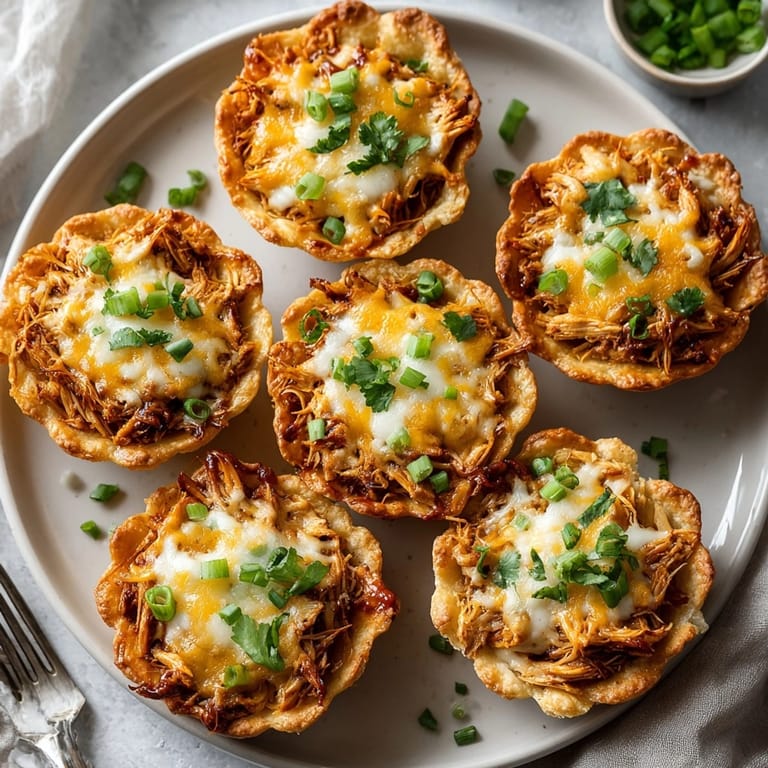 Savory Cream Soda BBQ Chicken Lunch Cups, with a topping of green onions, ready to eat.