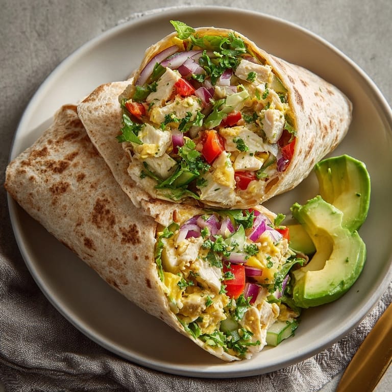 Perfectly rolled Maple Mustard Chicken Salad Wraps, a delicious American lunch idea.