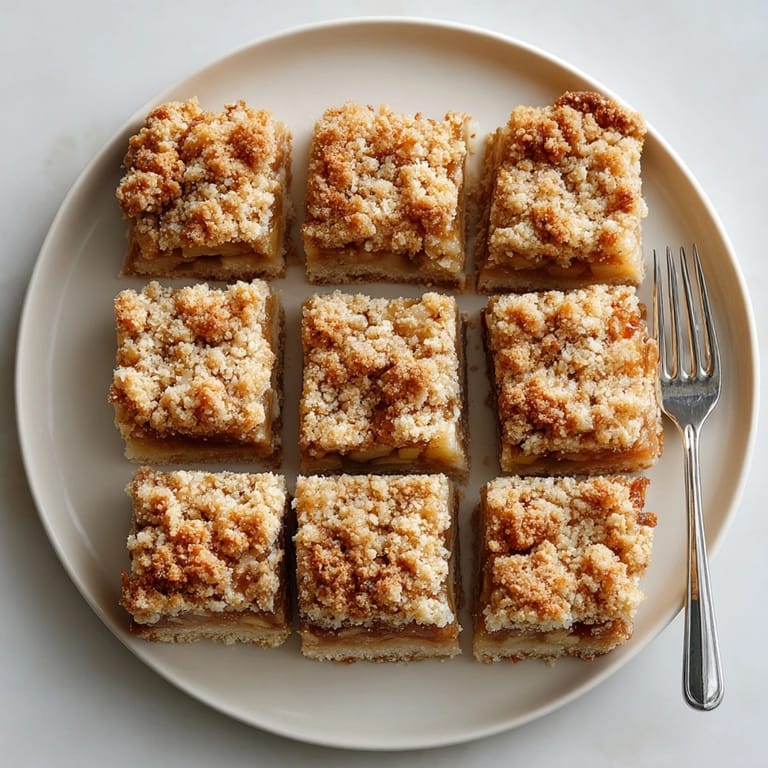 Cinnamon apple crisp bars served on a rustic wooden board, ideal for dessert or snacking