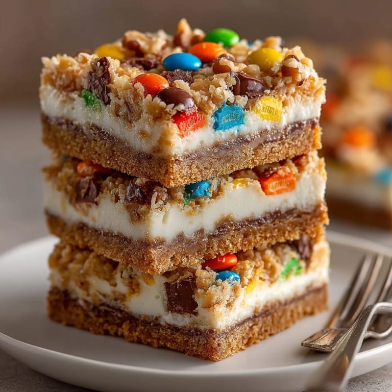 Close-up of chewy Halloween Candy Magic Bars, perfect for using up leftover treats.
