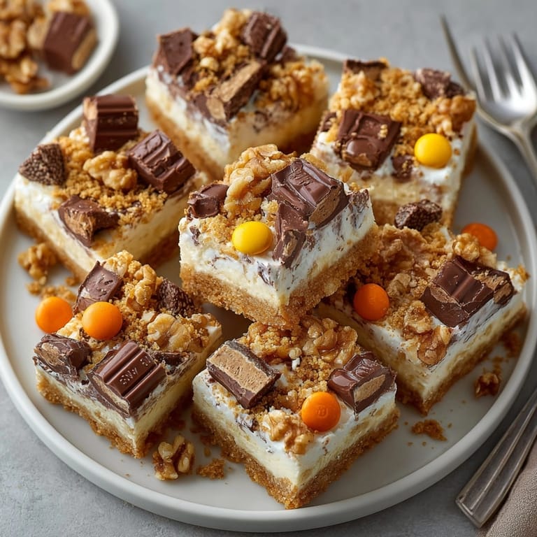 Layered Halloween Candy Magic Bars show sweet condensed milk, melted chocolate, and colorful toppings.