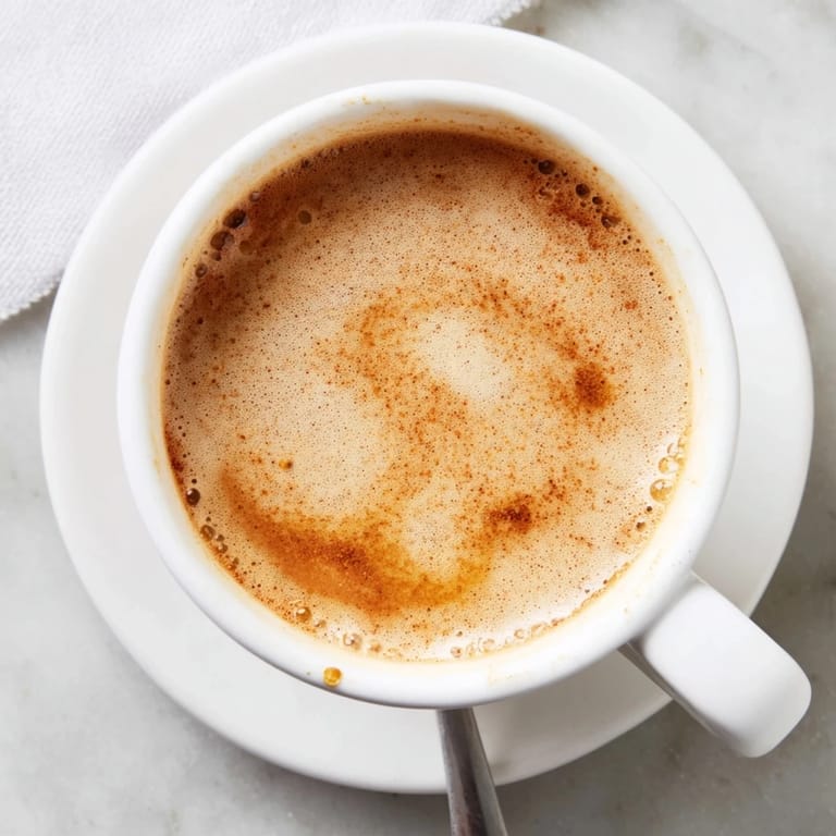 Vibrant low-cost spiced chai latte, steaming hot with aromatic spices and honey.