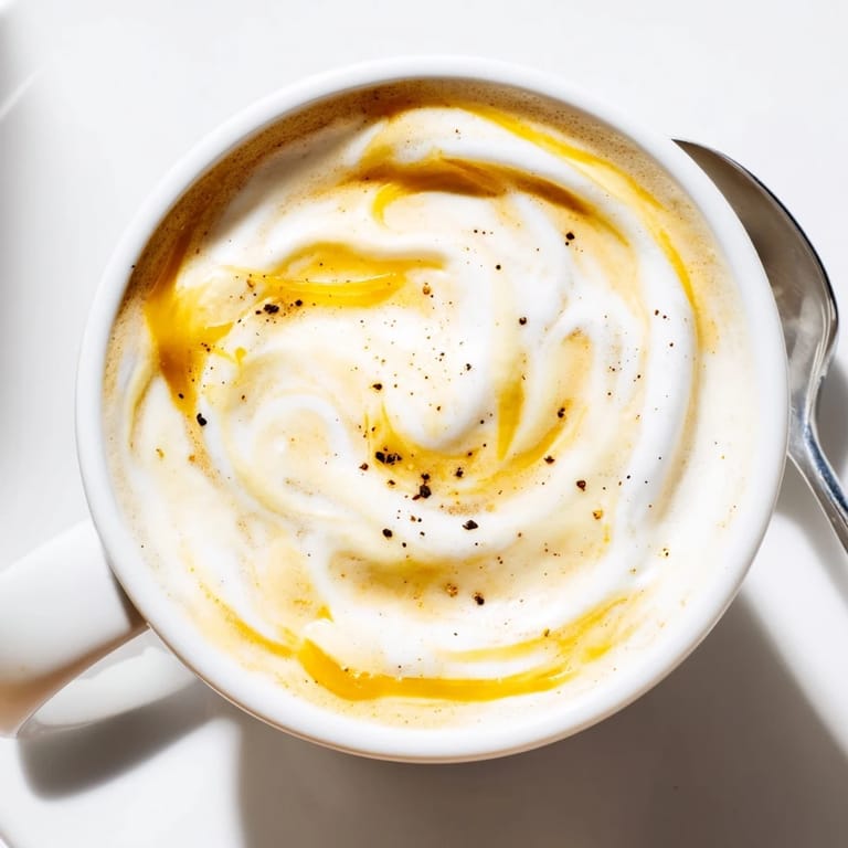 Unique onion latte served hot, ideal for exploring bold flavor combinations.