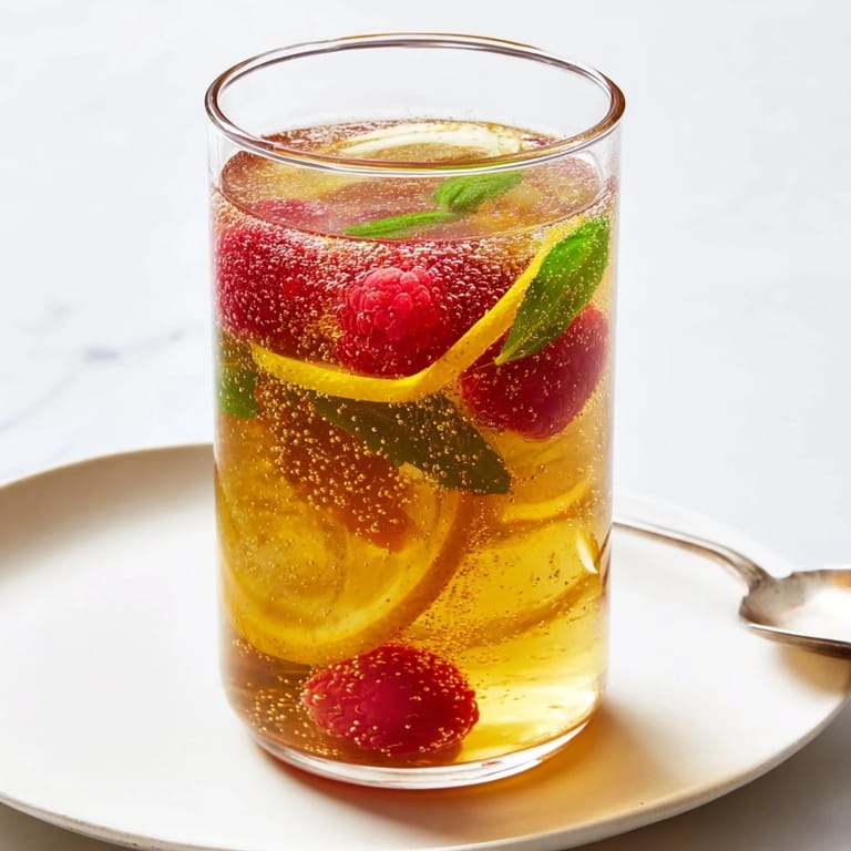 Vibrant fermented drinks showcasing fresh berries and herbs, perfect for a summer celebration.  