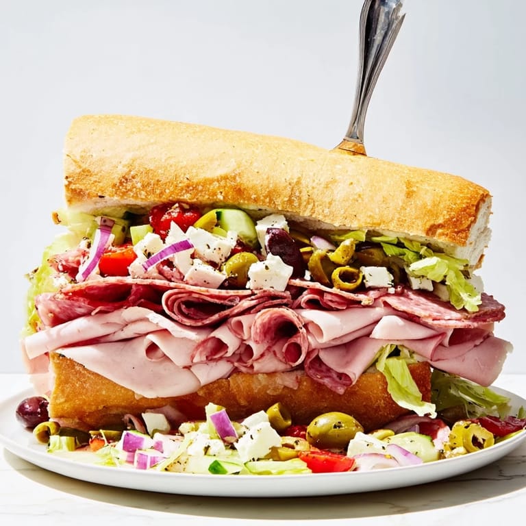 Satisfying Flavor Mash-Up Sandwiches filled with Italian meats and crisp garden ingredients.
