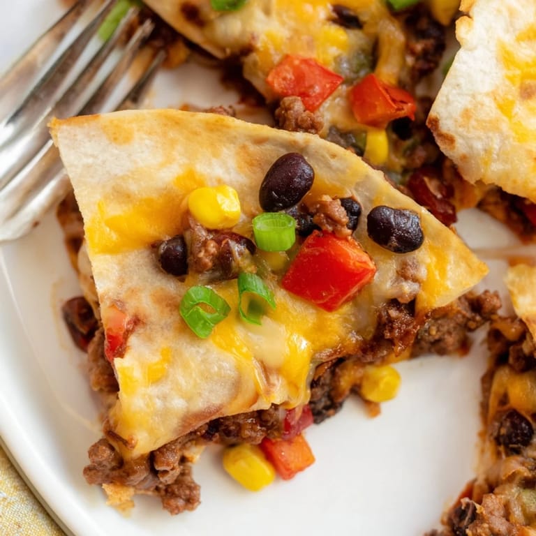 Savory Sheet Pan Quesadillas with Beef, garnished with cilantro and lime wedges.