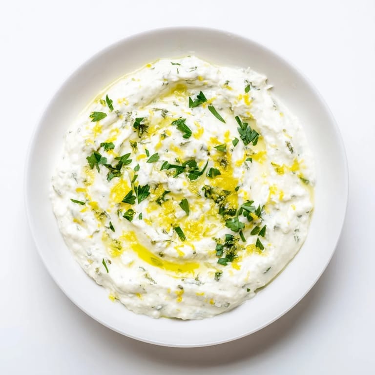 A luscious bowl of whipped feta, drizzled with olive oil, inviting you to dip and enjoy.