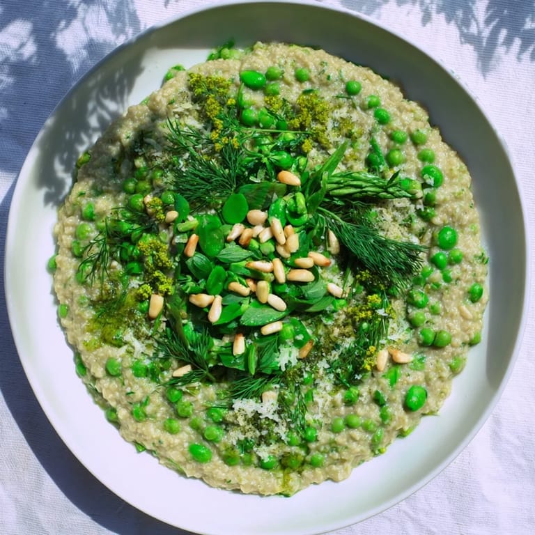 Enjoy a rich, green plate of this homemade Green Pea & Spinach Pasta, perfect for a healthy dinner.