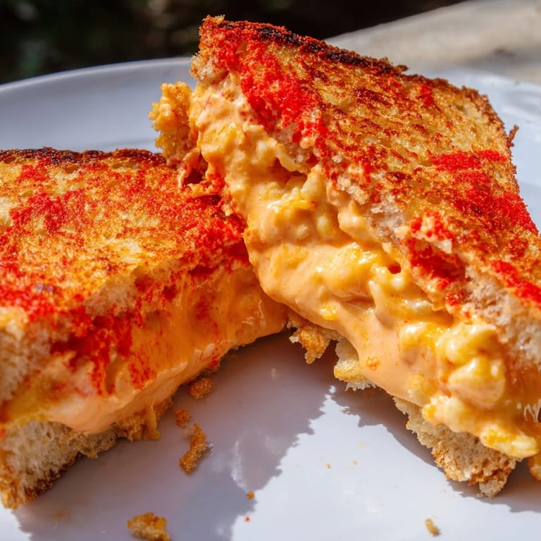 Savory Spiked Grilled Cheese, perfect for lunch, with a satisfying crunch and melty cheese filling.