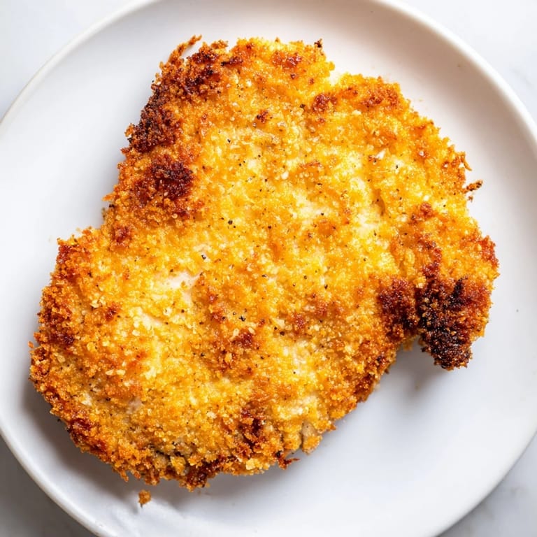 A close-up view of beautifully browned air fryer chicken cutlets, ready for dinner tonight.