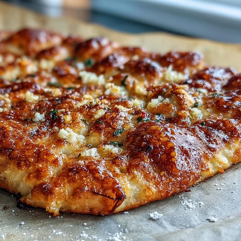 Homemade Easy Garlic Naan Bread with bubbling charred spots, ready to scoop up flavorful sauces.