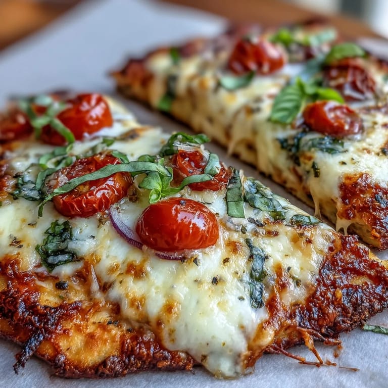 Golden edges of the Crispy Garlic Parmesan Naan Pizza reveal a crunchy flatbread topped with spinach.