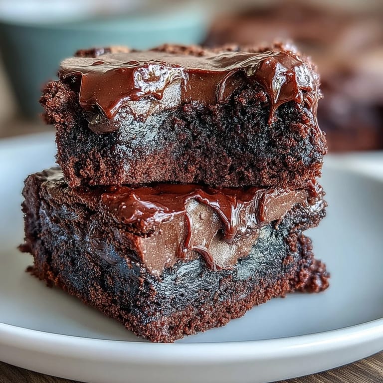 Decadent brownies featuring deep chocolate flavor and earthy black sesame paste in every marbled bite.  