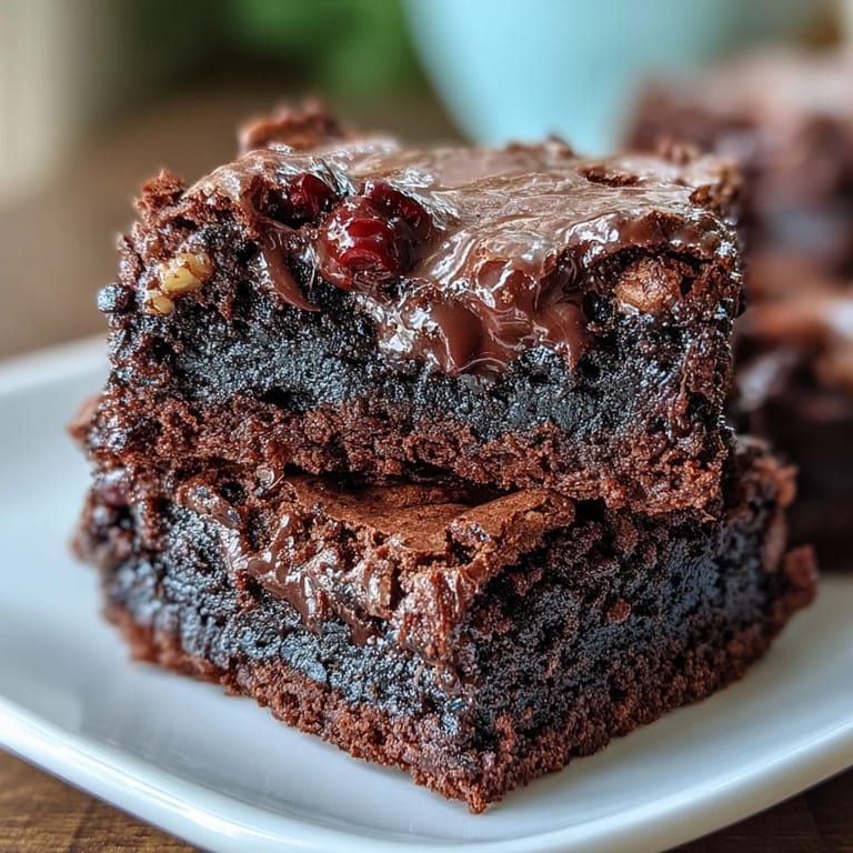 Chocolate brownies swirled with black sesame paste, offering a unique twist on a classic treat.
