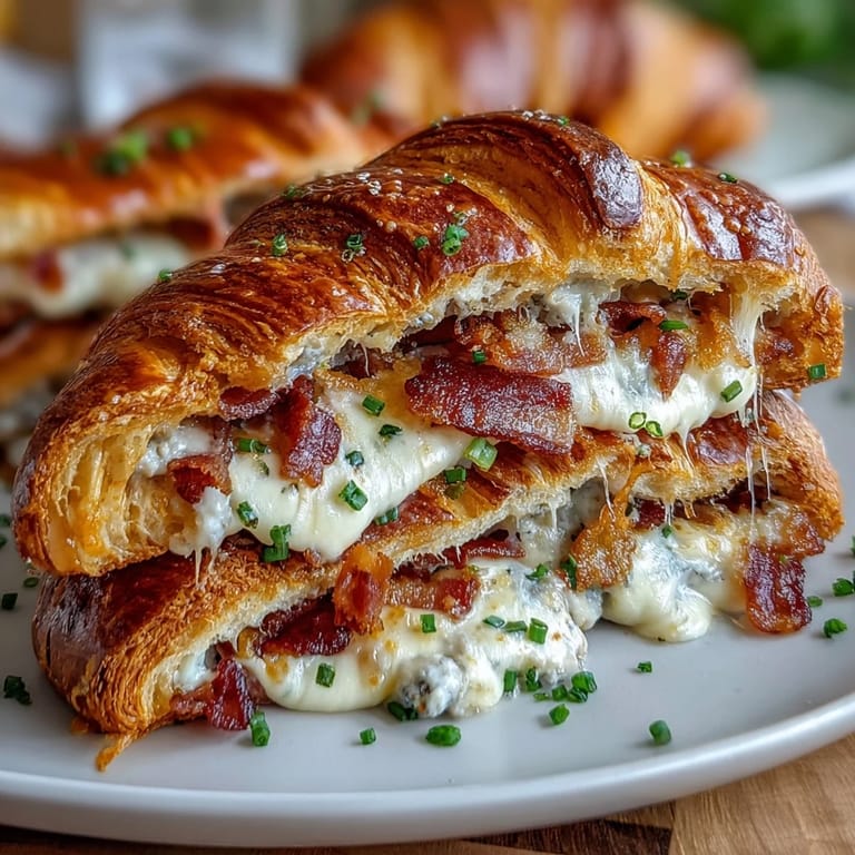 Warm Ham & Swiss Croissant Bake featuring flaky croissants, diced ham, and Swiss cheese baked in a rich egg custard for a satisfying meal.