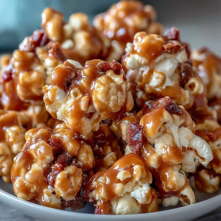 Sweet and crunchy caramel candy apple popcorn mix, perfect for movie nights or fall gatherings.
