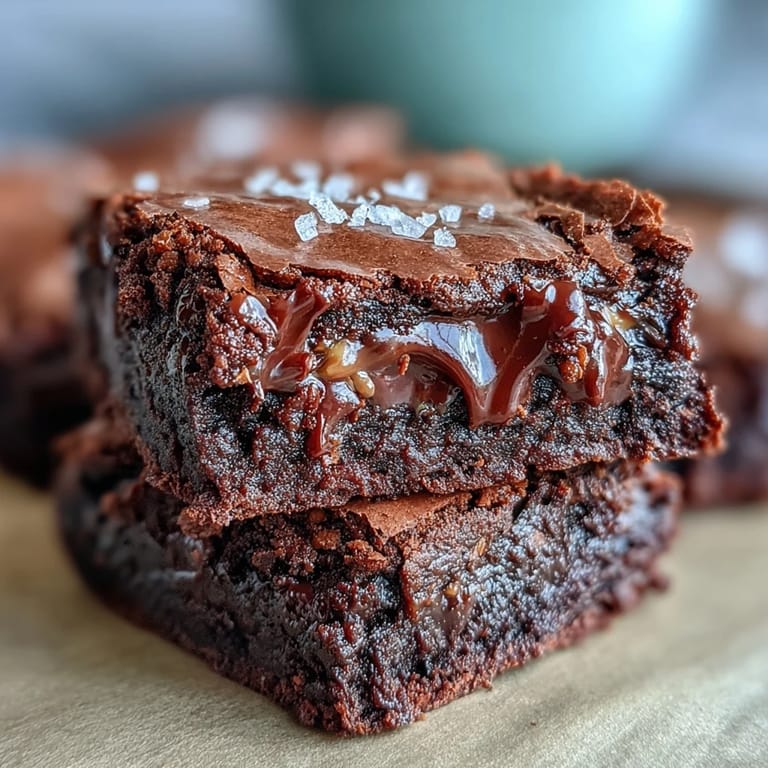 Ultra-chocolatey brownies featuring a luscious tahini swirl, perfect for dessert or a sweet treat.