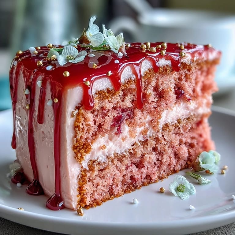 Elegant Bridal Shower Rosé Velvet Cake featuring a shimmering gold drip.