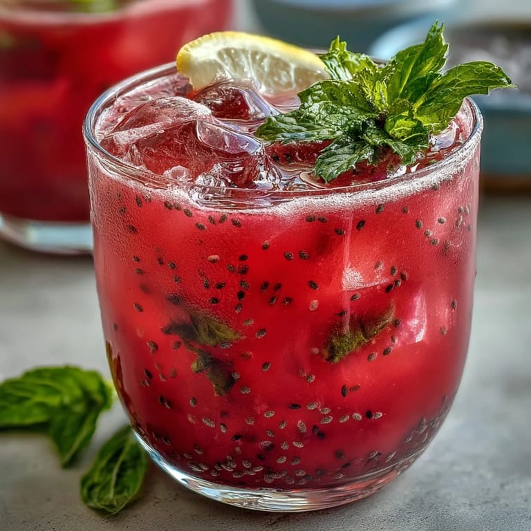 Pink Dragon Fruit Lemonade with Chia Seeds, a perfectly sweet and hydrating beverage.